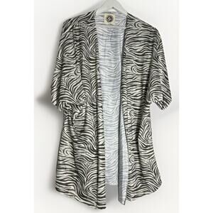 Tees2urdoor Cardigan Kimono Women L/XL Zebra Print Open Front Beach Pool Cover